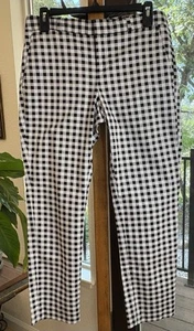 Banana Republic Womens Ryan Fit Trousers Sz 2P Slim Cropped Black/White Checked - Bild 1 von 8