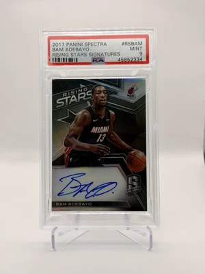 2017 Spectra Bam Adebayo Rising Stars Signatures  /199 PSA 9 MINT Miami Heat RC - Image 1 of 3