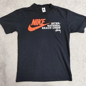 Nike X Stussy International Beach Crew Black T-shirt Size S Small - Picture 1 of 13