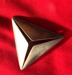 Vintage Georg Jensen Denmark 341 Sterling Silver Pyramid Triangle Brooch Pin - Picture 1 of 4