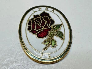 Vintage WBA Lapel Pin Women's Bowling Association Lancaster PA LWBA USBC Rose - Picture 1 of 2