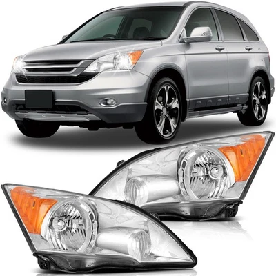 For 2007-2011 Honda CRV CR-V Headlights Assembly Chrome Housing Left&Right Foto 1 de 4