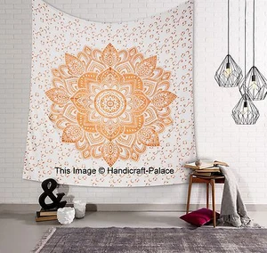 Arazzo mandala King/Queen indiano da appendere a parete copriletto da corsa bohemien lancio - Foto 1 di 5