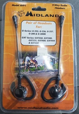 Midland Pair of 2-Way Radio Headsets Model AVP1, New g series gxt series  - Image 1 of 2