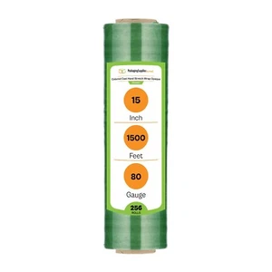 256 Rolls Bundling Stretch Film Hand Shrink Wrap Dark Green 15" x 1500' 80 Gauge - Picture 1 of 9