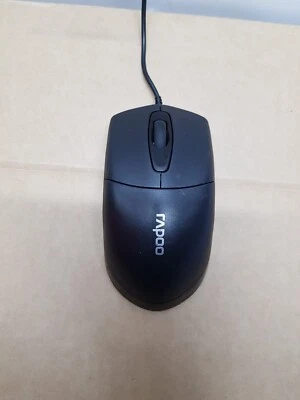 Rapoo N1050 USB Ergonomic Scroll wheel Ambidextrous Wired Optical Mouse - Black - Image 1 of 4