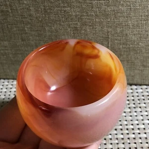 154g Carnelian Genuine Carved Crystal Tea Cup Mug H35 - Picture 1 of 8