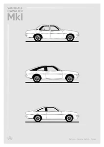 POSTER - VAUXHALL CAVALIER Mk1 B+W - (A4 A3 A2 Sizes) Car Art Print - Picture 1 of 3