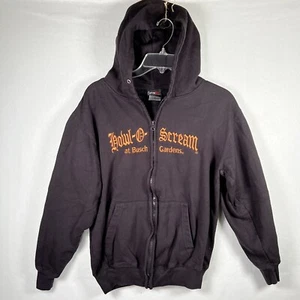 Busch Gardens Howl-O-Scream Zip Hoodie Sweatshirt Adult Small Black Halloween - Picture 1 of 9
