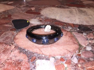 Brazalete ALEXIS BITTAR Gunmetal Azul Cristal Piedra Mujer Nuevo con Etiquetas $325 Foto 1 de 4