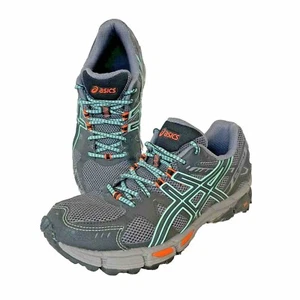Asics Gel Kahana 7 Trail Running Shoes Womens Sz 7.5 Gray Aqua T4G5N Sneakers - Picture 1 of 11