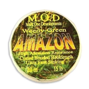 15lb MOD AMAZON COATED BRAID HOOK LINK MOSS GREEN.FOR CARP RIGS - Picture 1 of 3
