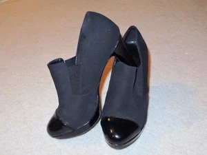 Damenschuhe MPO schwarz Stretch Wildleder Lackleder Absatz Größe 6 M gebraucht, in einwandfreiem Zustand - Bild 1 von 6