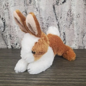 AURORA Little Brown - White Bunny Rabbit 7" Peluche Suave 2019 Pascua - Imagen 1 de 8