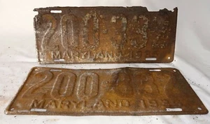 1935 MD Maryland Collectible Antique Vintage License Plate Set 200-332 Pair - Picture 1 of 11