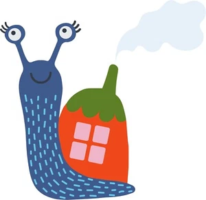 4” Snail Love Sticker Shell Cute Colorful Hippie Blue Red House Character Animal - Picture 1 of 1