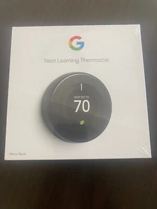 Google Nest T3018US 3rd Generation Smart Learning Thermostat - Mirror Black - Picture 1 of 4