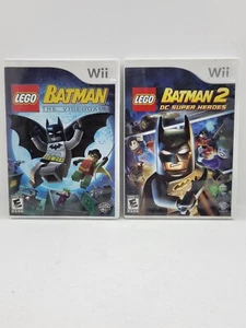 Lego Batman 1 And 2 Dc Super Heroes Wii Video Game Bundle Complete CIB tested - Picture 1 of 7