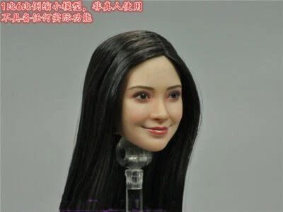 Hot 1:6 Beauty Asian Girl Black Hair Smile Head Sculpt Fit 12'' PH TBL JO Figure - Image 1 of 4