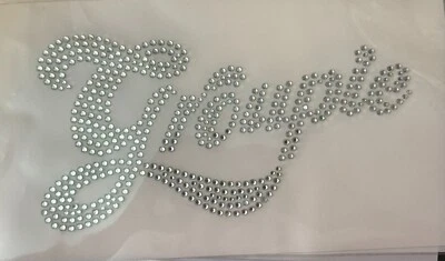 GROUPIE  CRYSTALS RHINESTONE TRANSFER  IRON ON DIY NEW 9x4.7” BLING - Image 1 of 2