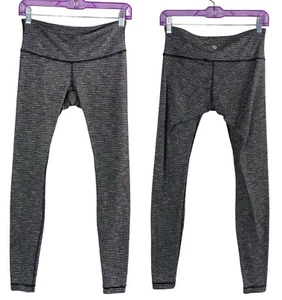 LULULEMON leggings donna Wunder sotto taglia 8 grigio testurizzato alla caviglia tempo libero 6a-7 - Foto 1 di 10