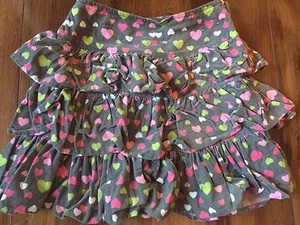 girls GYMBOREE CORDUROY HEART SKIRT gray skort ruffle ADJUSTABLE WAIST size 6 - Picture 1 of 3