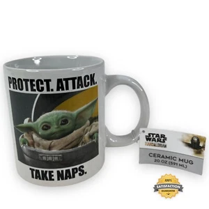 Taza de café STAR WARS 20 oz cerámica grande Grogu proteger ataque tomar siestas nueva con etiquetas - Imagen 1 de 13