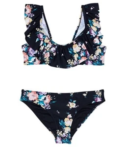 O'Neill L89732 Girls Rosetta Ruffle Tie Back Bralette Two-Piece Swimsuit Size 6 - Picture 1 of 4