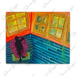 Mixed Media Abstraktes Original Kunstwerk Acryl Gemälde Birke Platte 16x20" OOAK - Bild 1 von 1