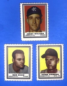 1962 Kansas City Athletics A's Topps Stamps * Lot of 3 * Very Clean Inserts - 3x - Picture 1 of 2