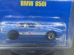 1990 Hot Wheels BLUE CARD #149 BLUE BMW 850i ERROR Real Wheel no chrome - Picture 1 of 3