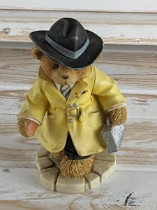 2001 T. James Bear Cherished Teddies Enesco Estatuilla Gabardina Amarilla CT007 - Imagen 1 de 11