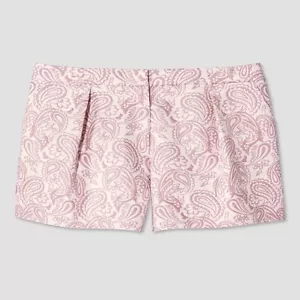 Women's Blush Floral Paisley Pleated Jacquard Short - Victoria Beckham Size 8 - Picture 1 of 4