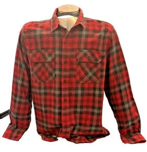 Wrangler Windowpane Plaid Button Down Flanell Hemd Gr. L 90s Royal Stewart rot - Bild 1 von 9
