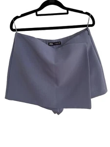 New ZARA Womens Polyester Shorts/Wrap Lilac Blue L - Foto 1 di 7