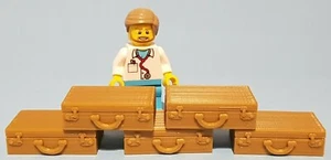 5x 1920s Style Suitcase 1-24th scale 29mm x 20.75mm x 9mm. 3D printed PLA. BROWN - Picture 1 of 3