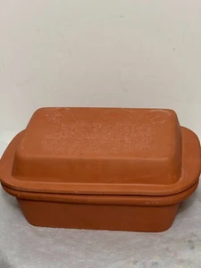 David Gil Bennington Potters 1895 casseruola in terracotta pollo MCM ceramica artistica - Foto 1 di 6