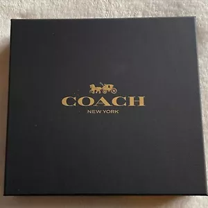 Coach Gift Box 10"X 9.25"X1.50" Square Black Gold Inside Bottom 2024 - Picture 1 of 11