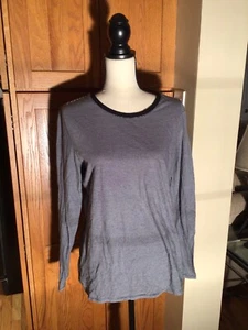 Loft Damen Langarm Basic Top schwarz Größe Large schwarz-weiß gestreift - Bild 1 von 3