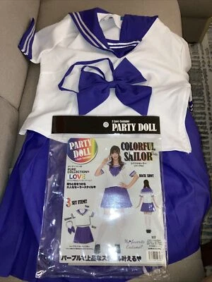 uniforme de marinero escolar colorido de Japón. 3 juegos 100% poliéster. Talla única. Halloween Foto 1 de 4