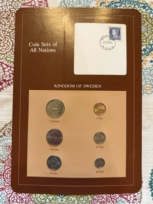 Franklin Mint Coin Sets of All Nations Kingdom of Sweden 6 Coins 1 Stamp 1983 - Image 1 of 2