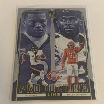 D.J. Moore / Jaylon Johnson 2024 Donruss #8 Chicago Bears Production Line - Image 1 of 2