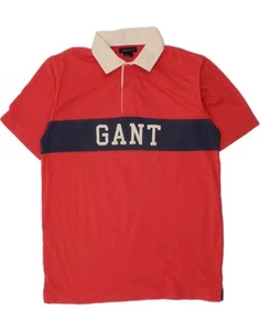 GANT Boys Graphic Rugby Polo Shirt 14-15 Years 3XL Red Colourblock Cotton DI07 - Picture 1 of 3