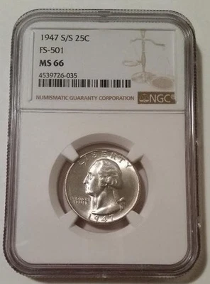 1947 S/S Washington cuarto RPM variedad FS-501 MS66 NGC Foto 1 de 2