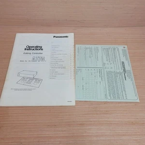 Panasonic AG-A770 Editing Controller Bedienungsanleitung Manual Vintage - Bild 1 von 7