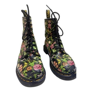 Stivali stringati Dr. Martens 1460 in pelle floreale con fiori taglia 8 - leggero difetto - Foto 1 di 12