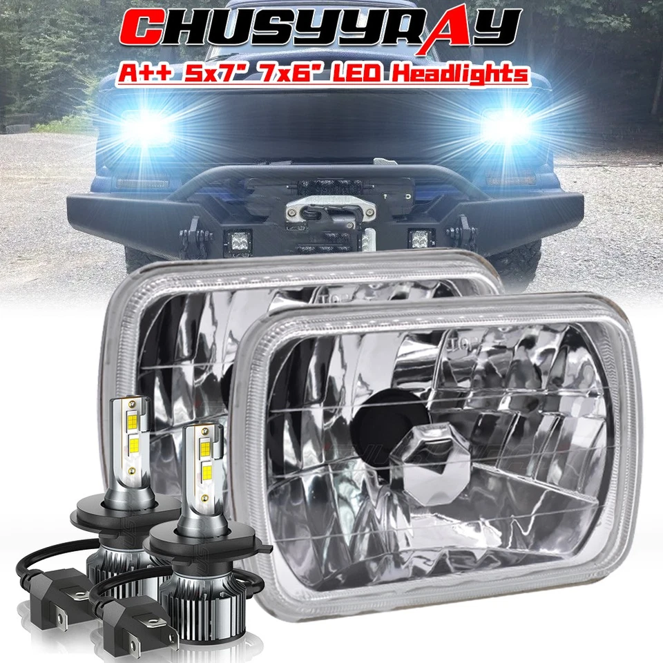 Faro LED de haz alto/bajo Halo DRL para camioneta Jeep J10 J20 1980-1988 5x7" 7x6 pulgadas Foto 1 de 4