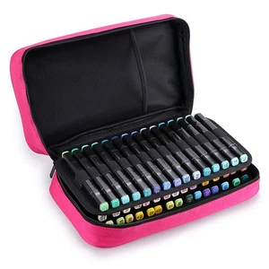 Art Marker Carrying Case Lipstick Organizer-60 Slots Canvas Zippered Markers ... - Picture 1 of 7