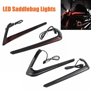 Rear Brake Tail Light LED Saddlebag Lights For Harley Softail FLSB FXLRST FXRST - Picture 1 of 14
