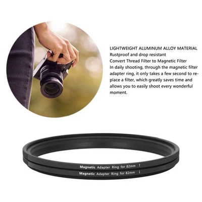 Magnetic Adapter Ring Kit 82mm‑82mm Metal Ring Adapter Convert Thread Filter DTS - Image 1 of 4